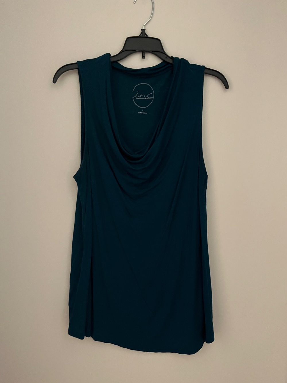 INC International Concepts Teal Cowl Neck Sleeveless Top